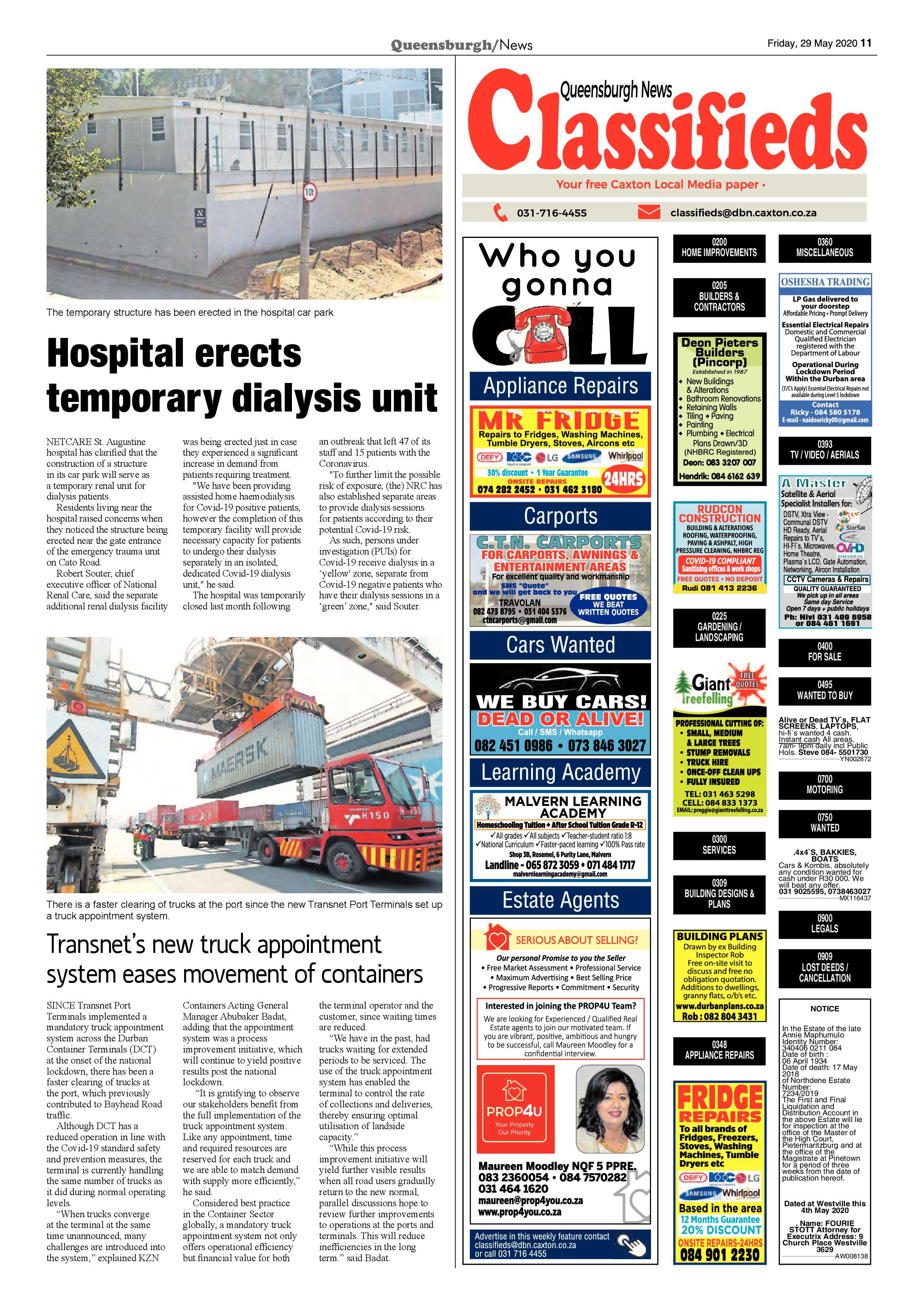 Queensburgh News 29 May 2020 page 11
