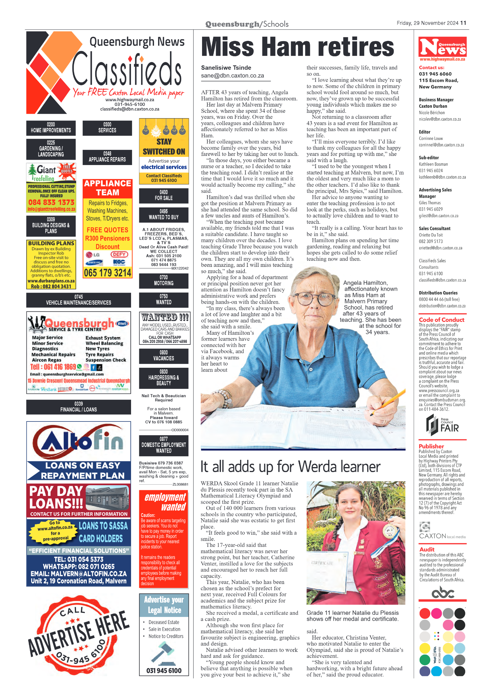 Queensburgh News 29 November 2024 page 11