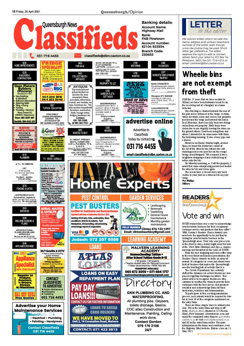 Queensburgh News 30 April 2021 page 10