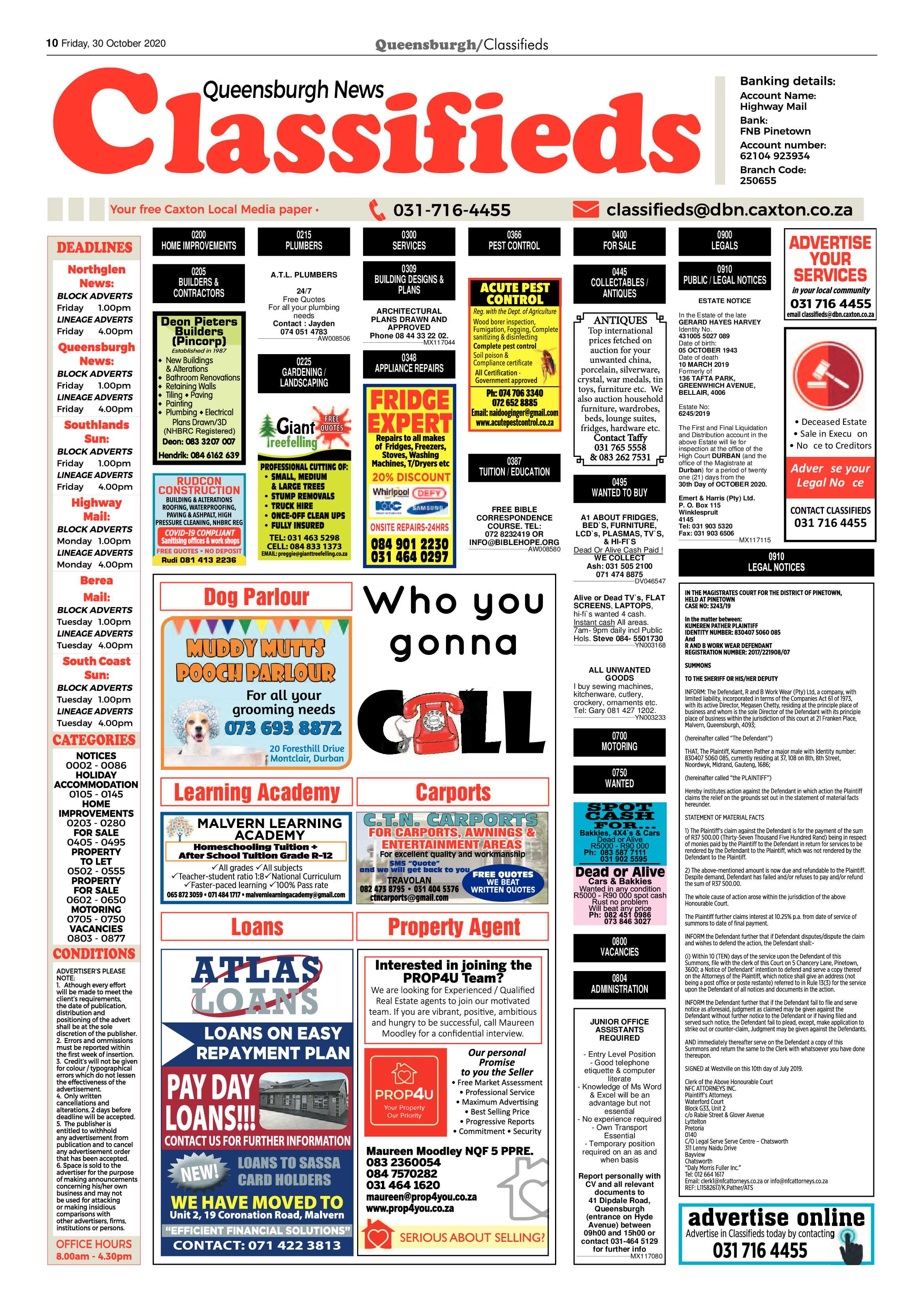 Queensburgh News 30 October 2020 page 10