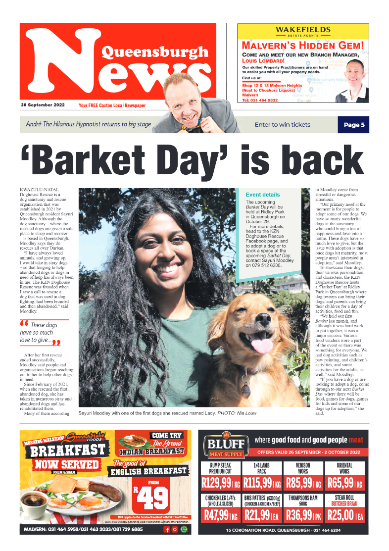 Queensburgh News 30 September 2022 page 1