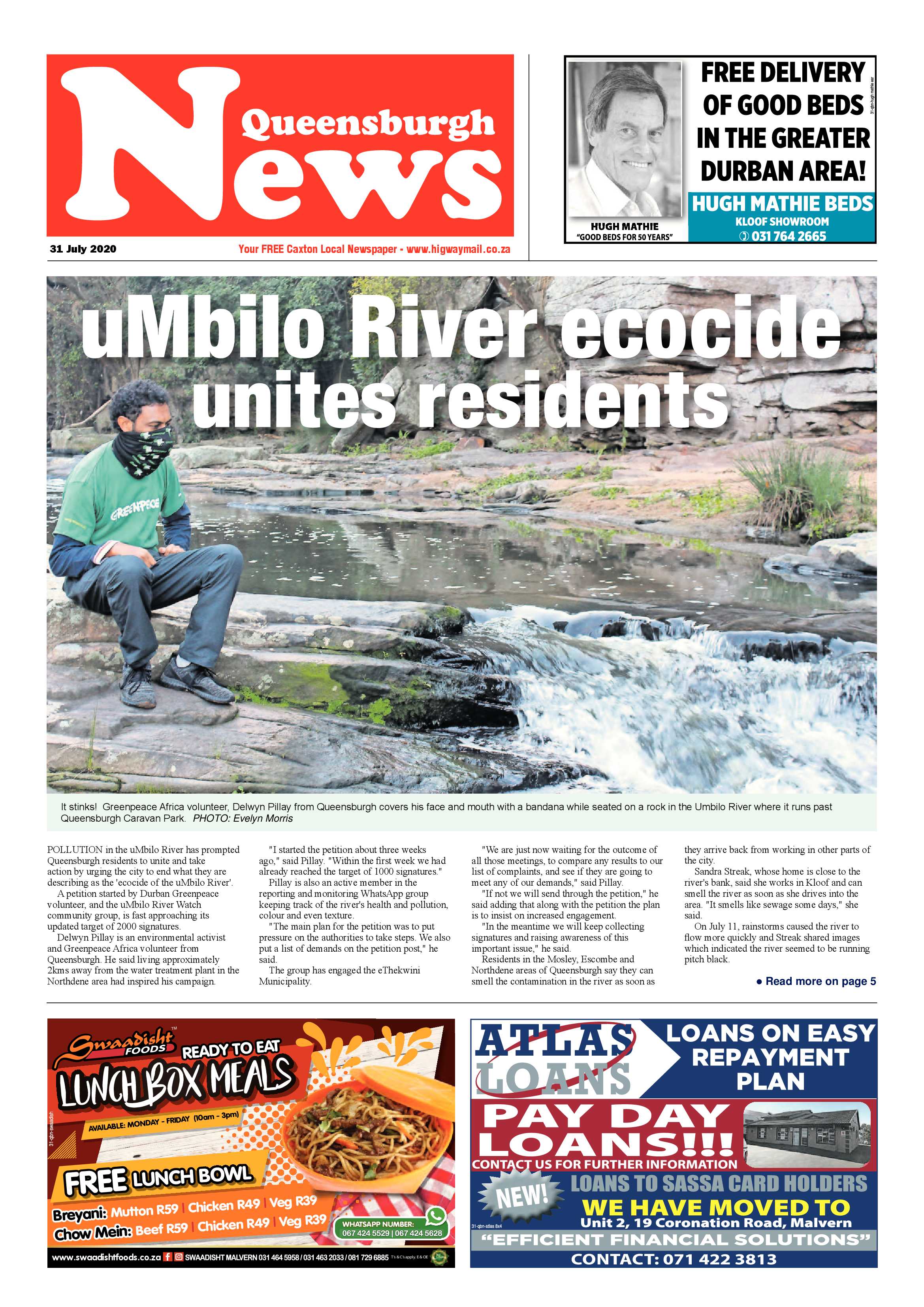 Queensburgh News 31 July 2020 page 1