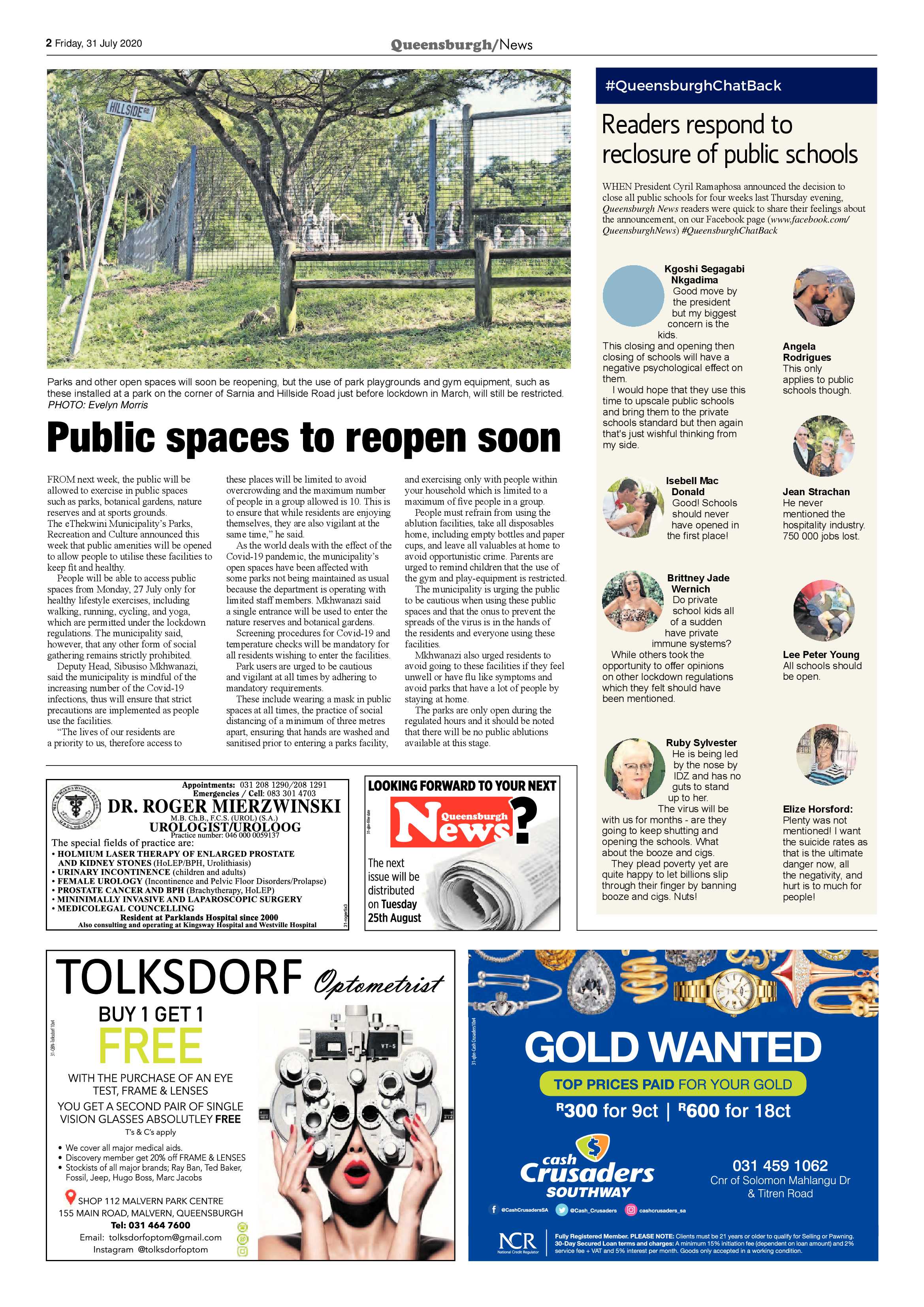 Queensburgh News 31 July 2020 page 2