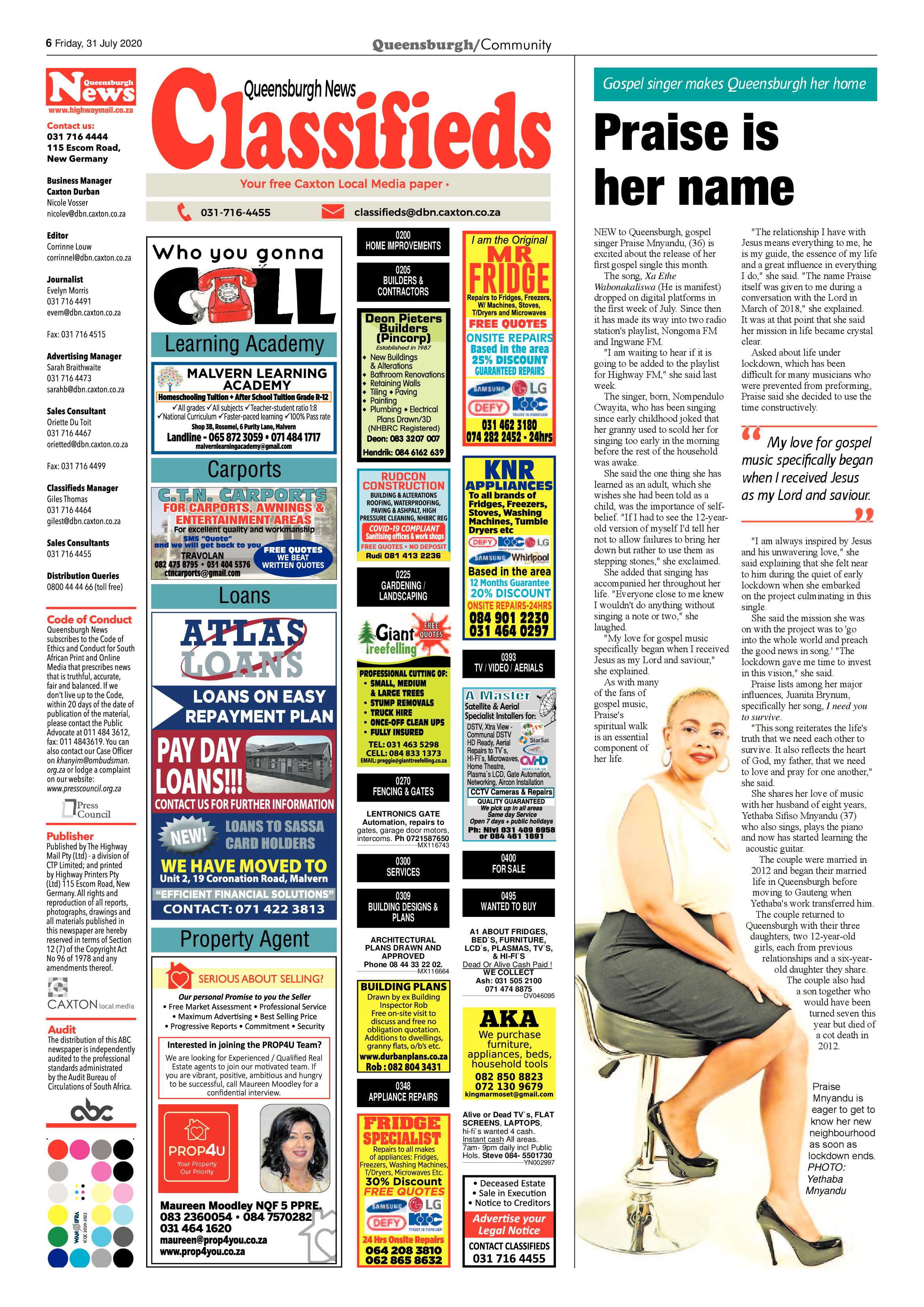 Queensburgh News 31 July 2020 page 6