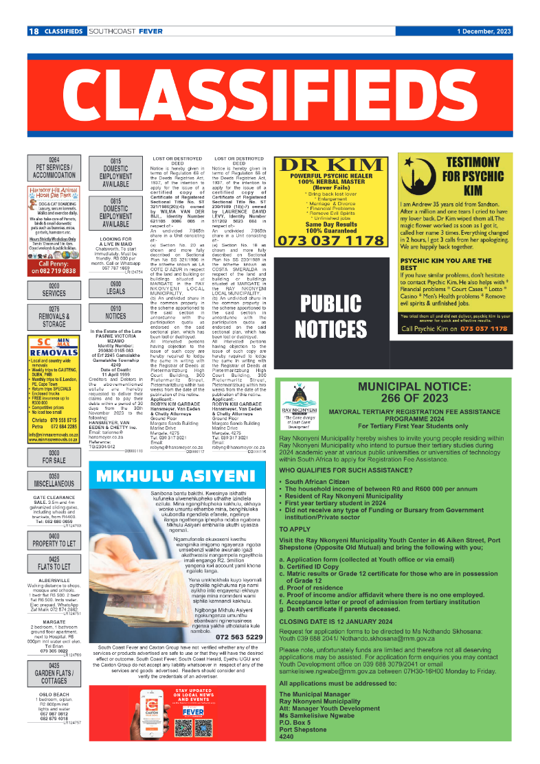 South Coast Fever 1 Dec page 18