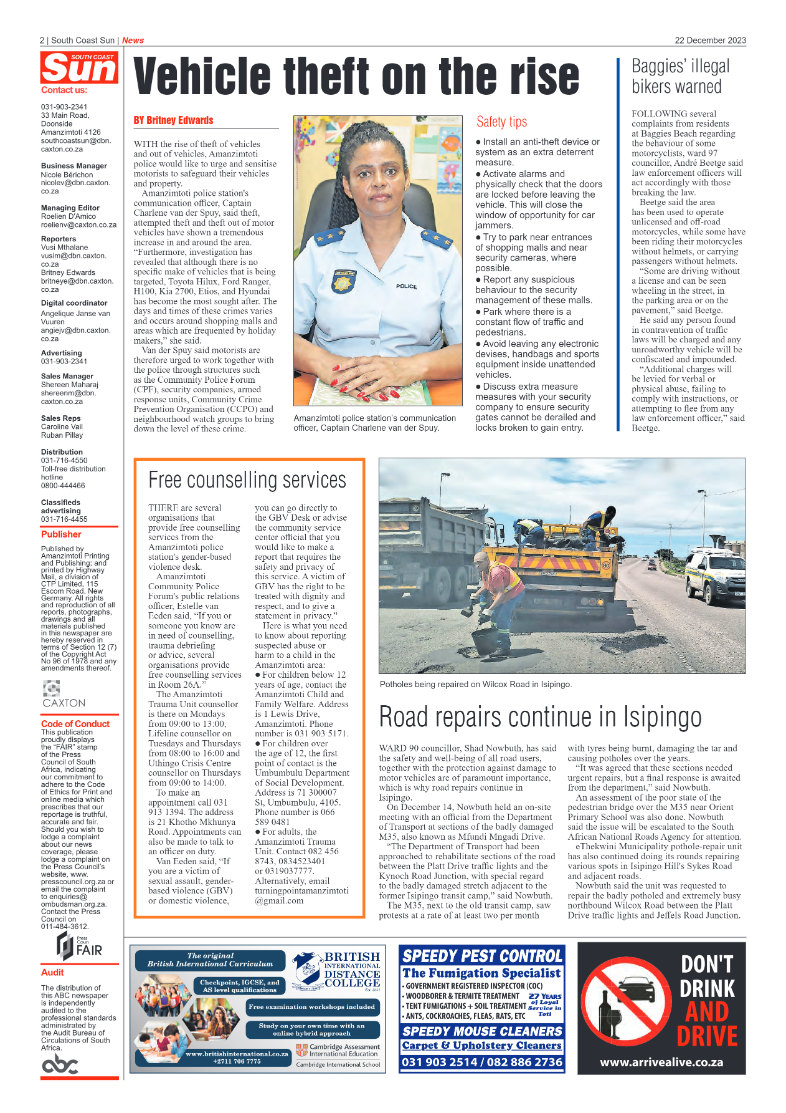 South Coast Sun 22 December 2023 page 2