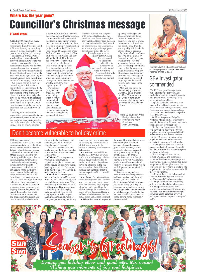 South Coast Sun 22 December 2023 page 4