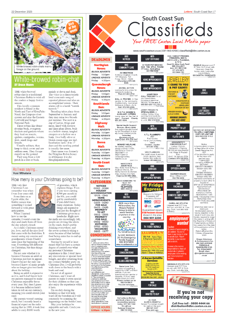 South Coast Sun 22 December 2023 page 7
