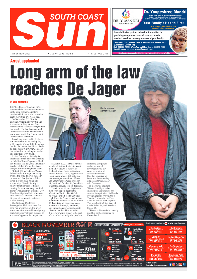 South Coast Sun 01 December 2023 page 1