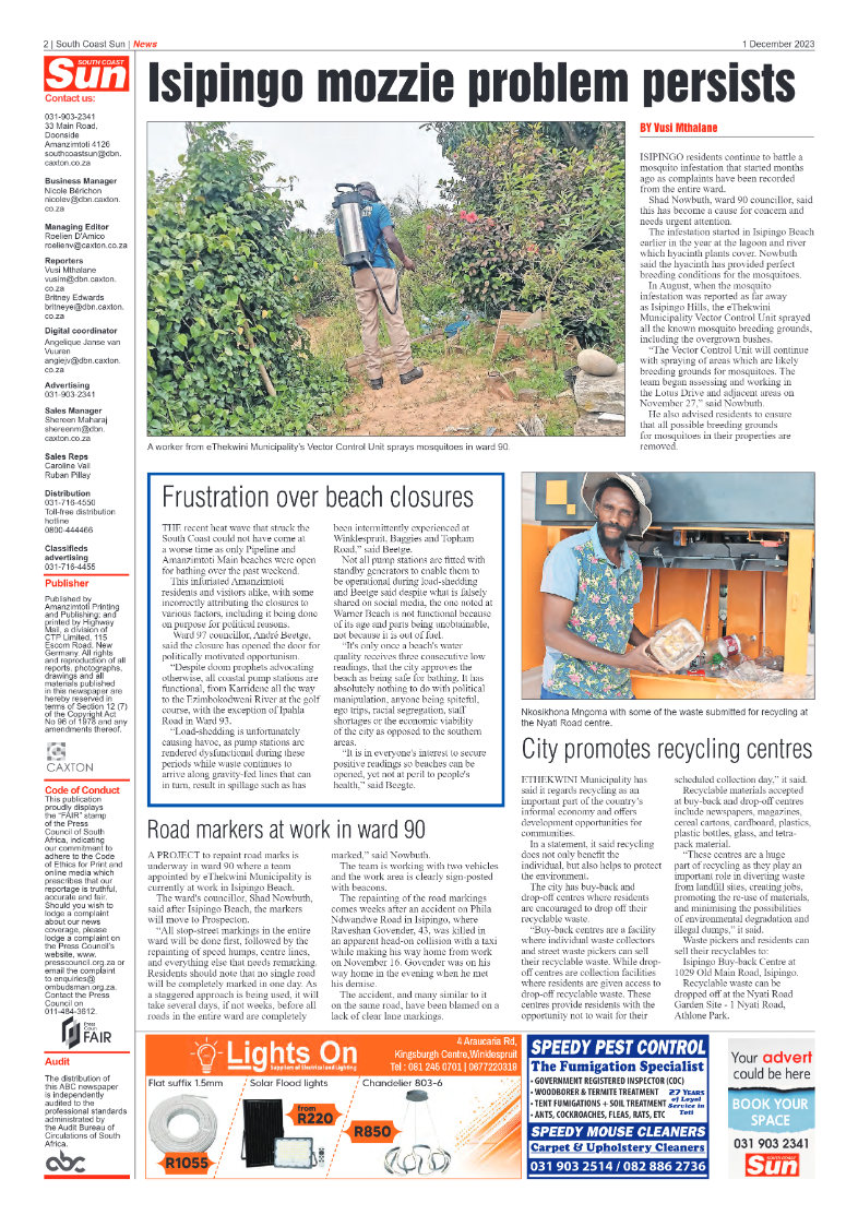 South Coast Sun 01 December 2023 page 2