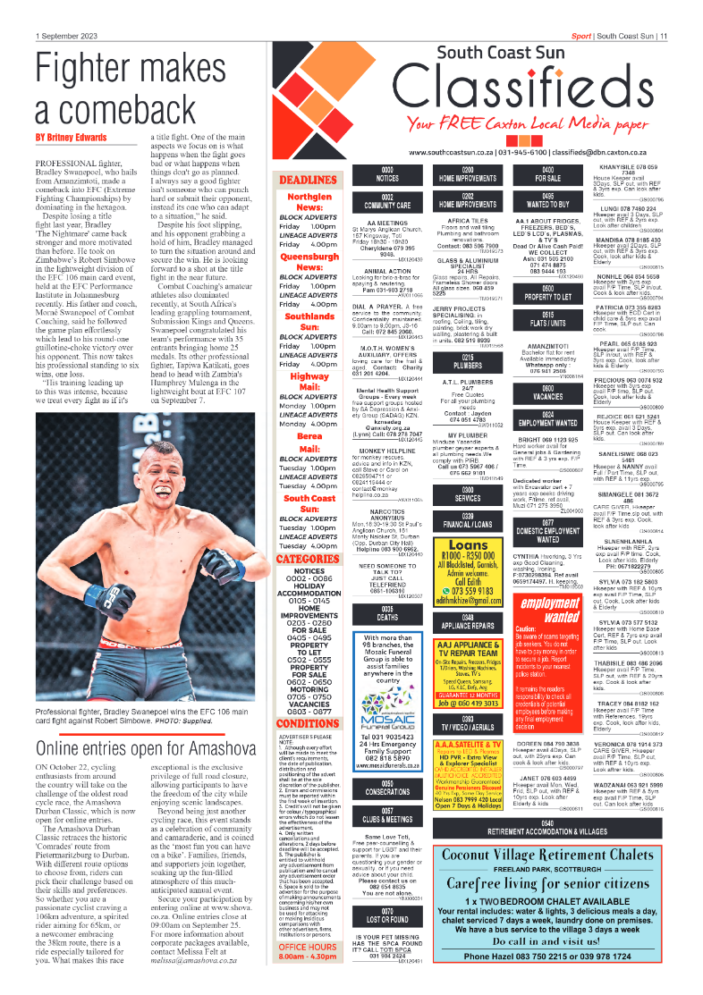 South Coast Sun 01 September 2023 page 11