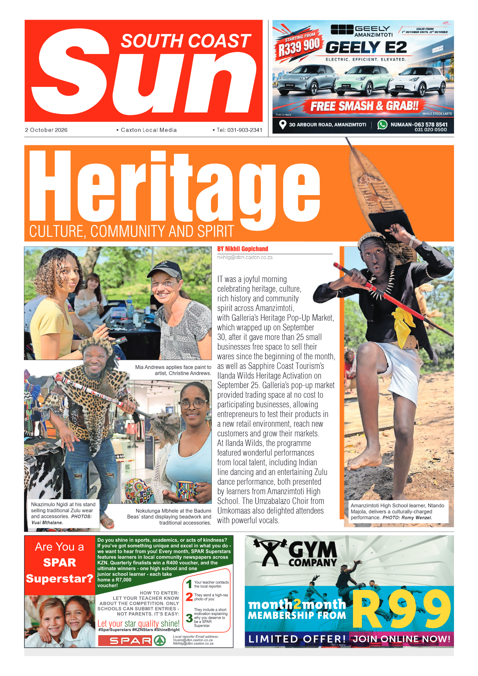 South Coast Sun 02 October 2026 page 1