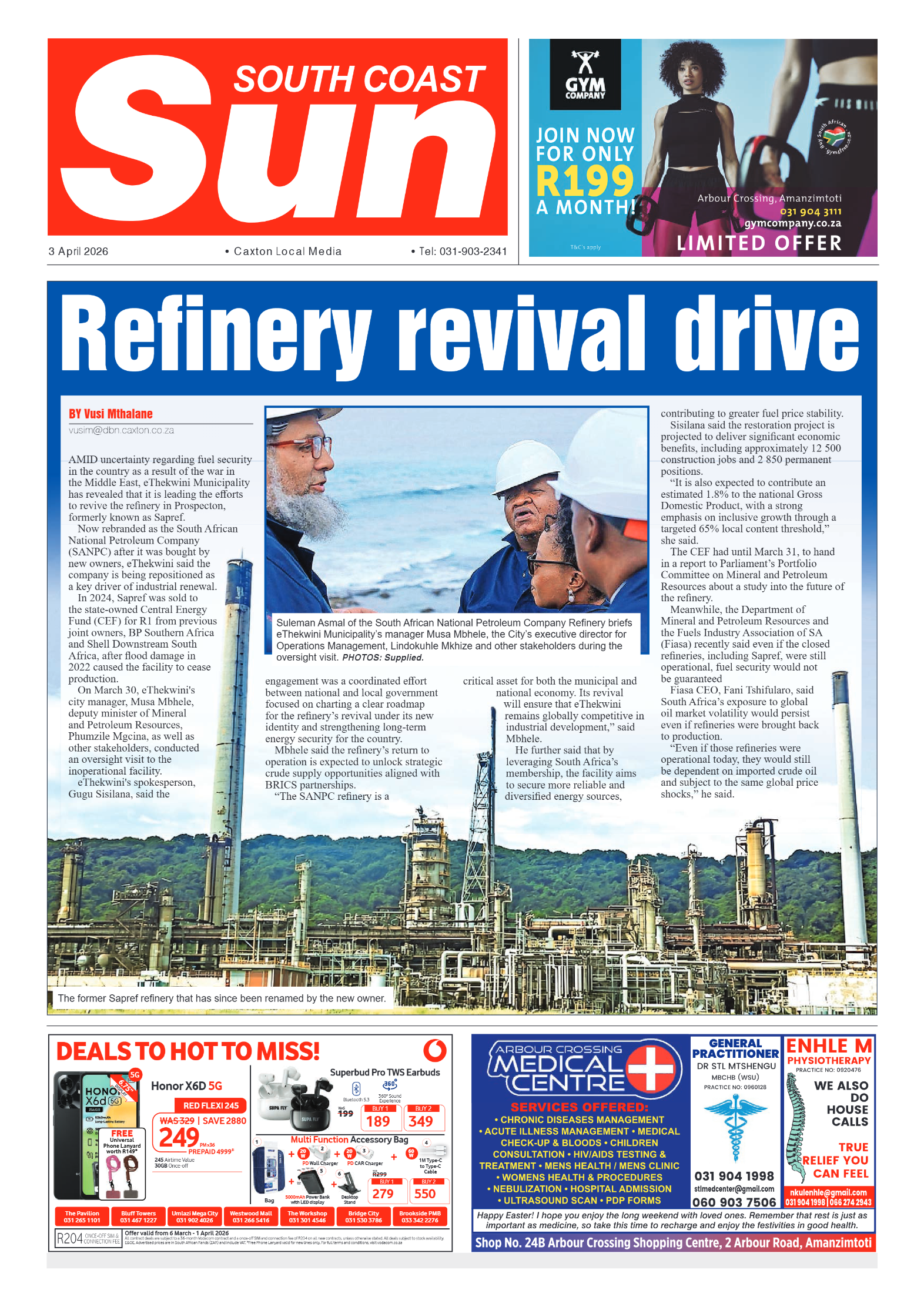 South Coast Sun 03 April 2026 page 1