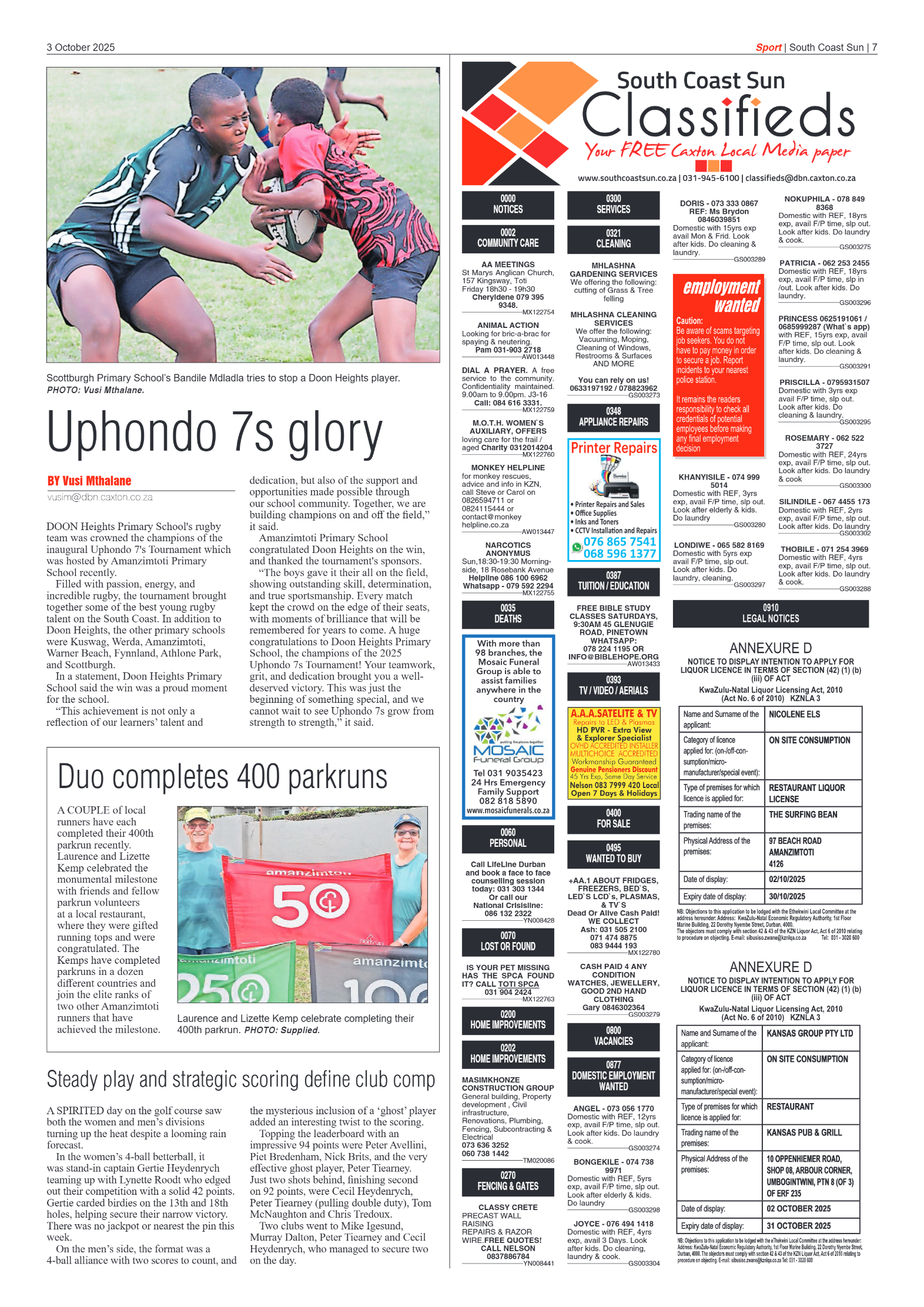 South Coast Sun 03 October 2025 page 7