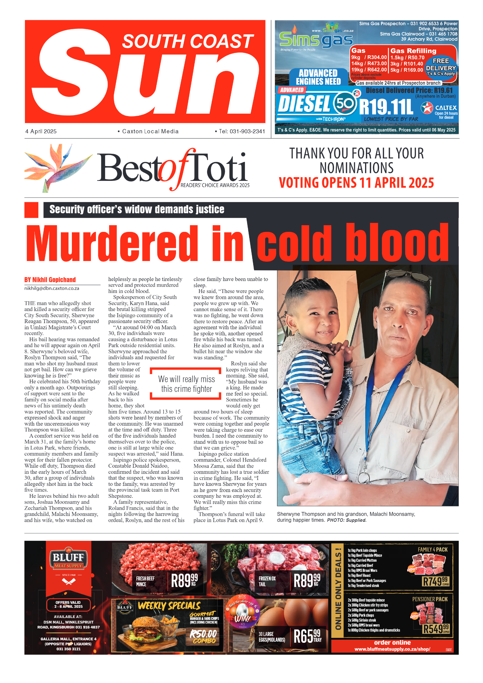 South Coast Sun 04 April 2025 page 1