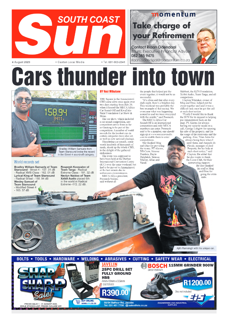 South Coast Sun 04 August 2023 page 1