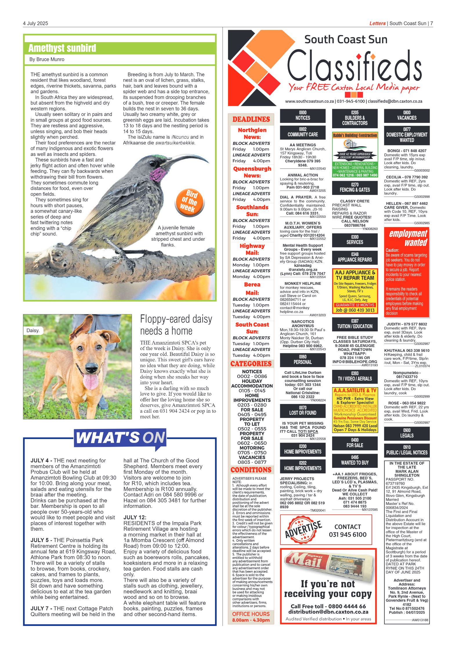 South Coast Sun 04 July 2025 page 7