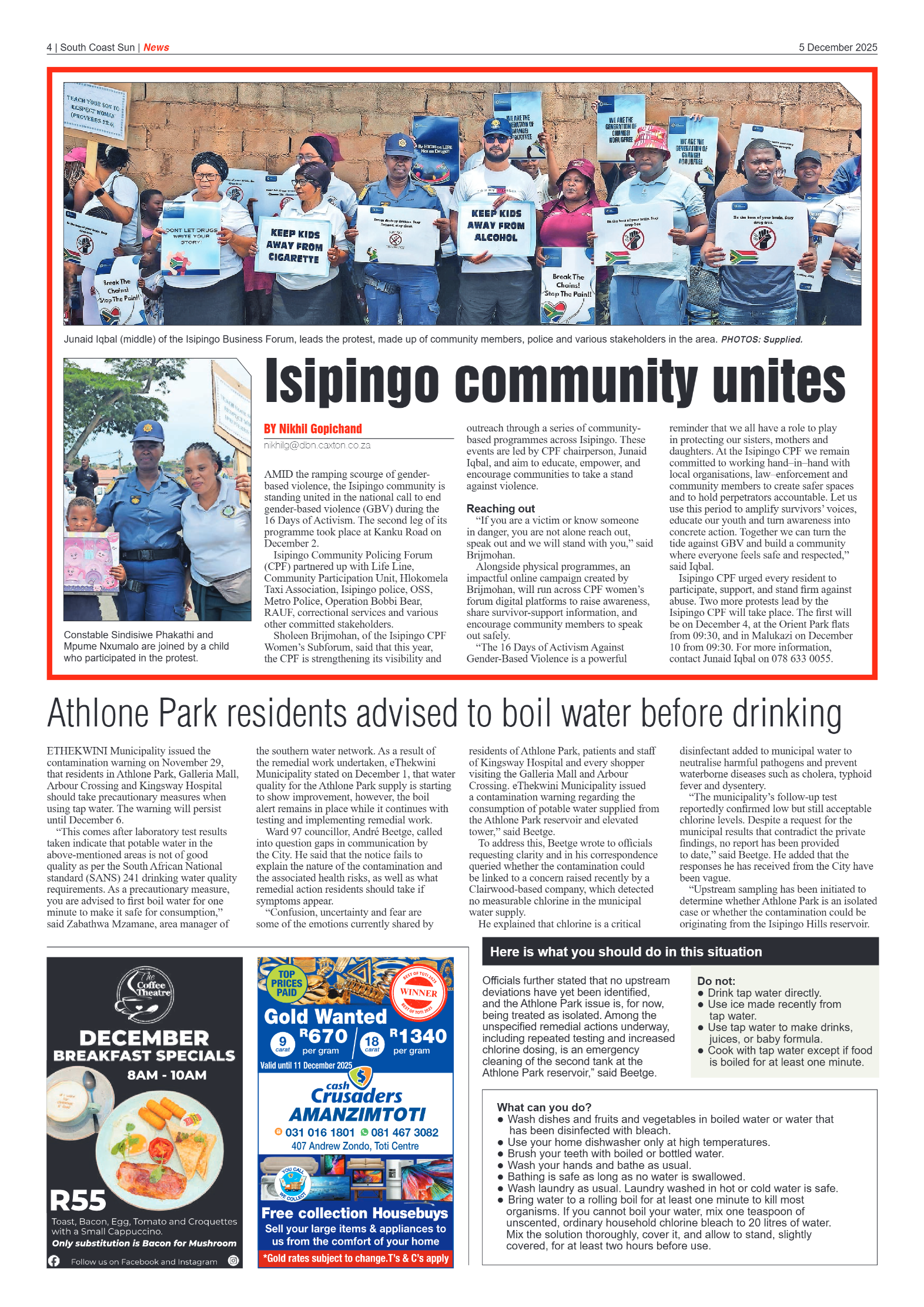 South Coast Sun 05 December 2025 page 4