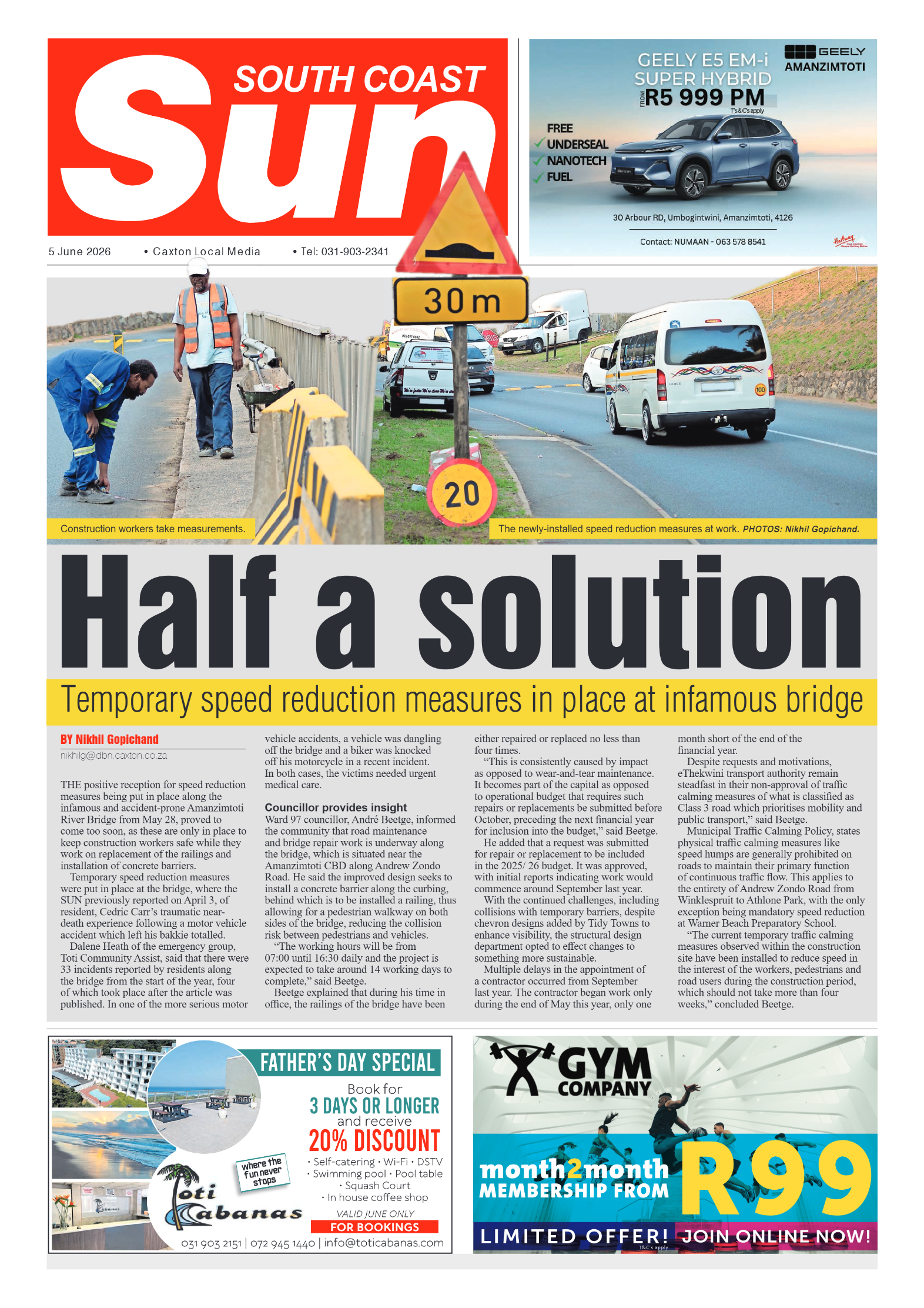 South Coast Sun 05 June 2026 page 1