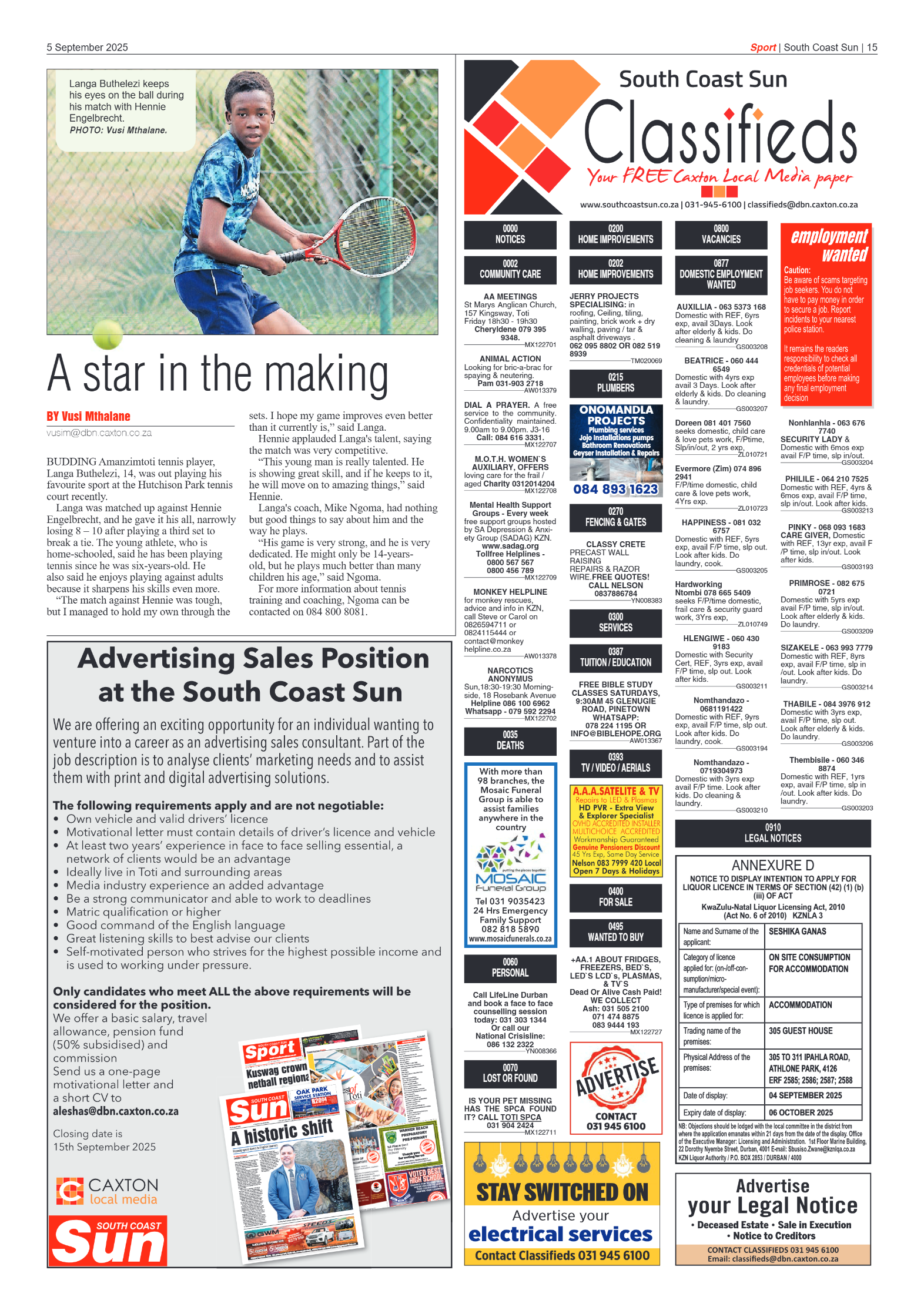 South Coast Sun 05 September 2025 page 15