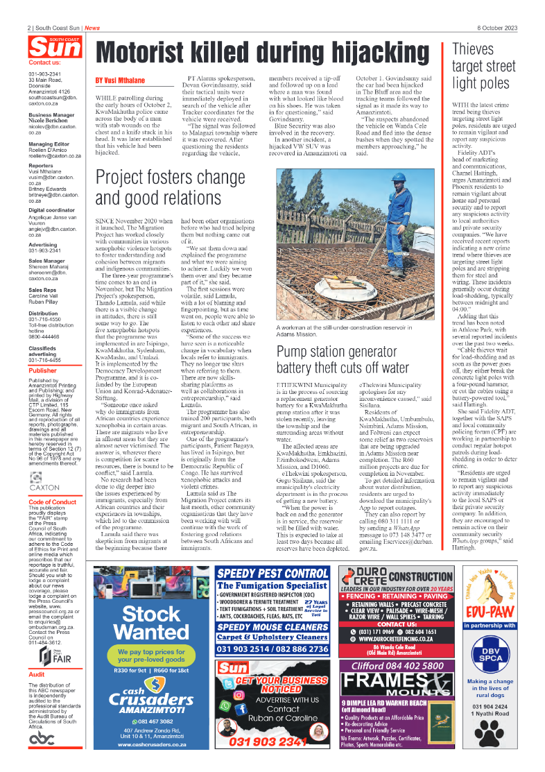 South Coast Sun 06 October 2023 page 2