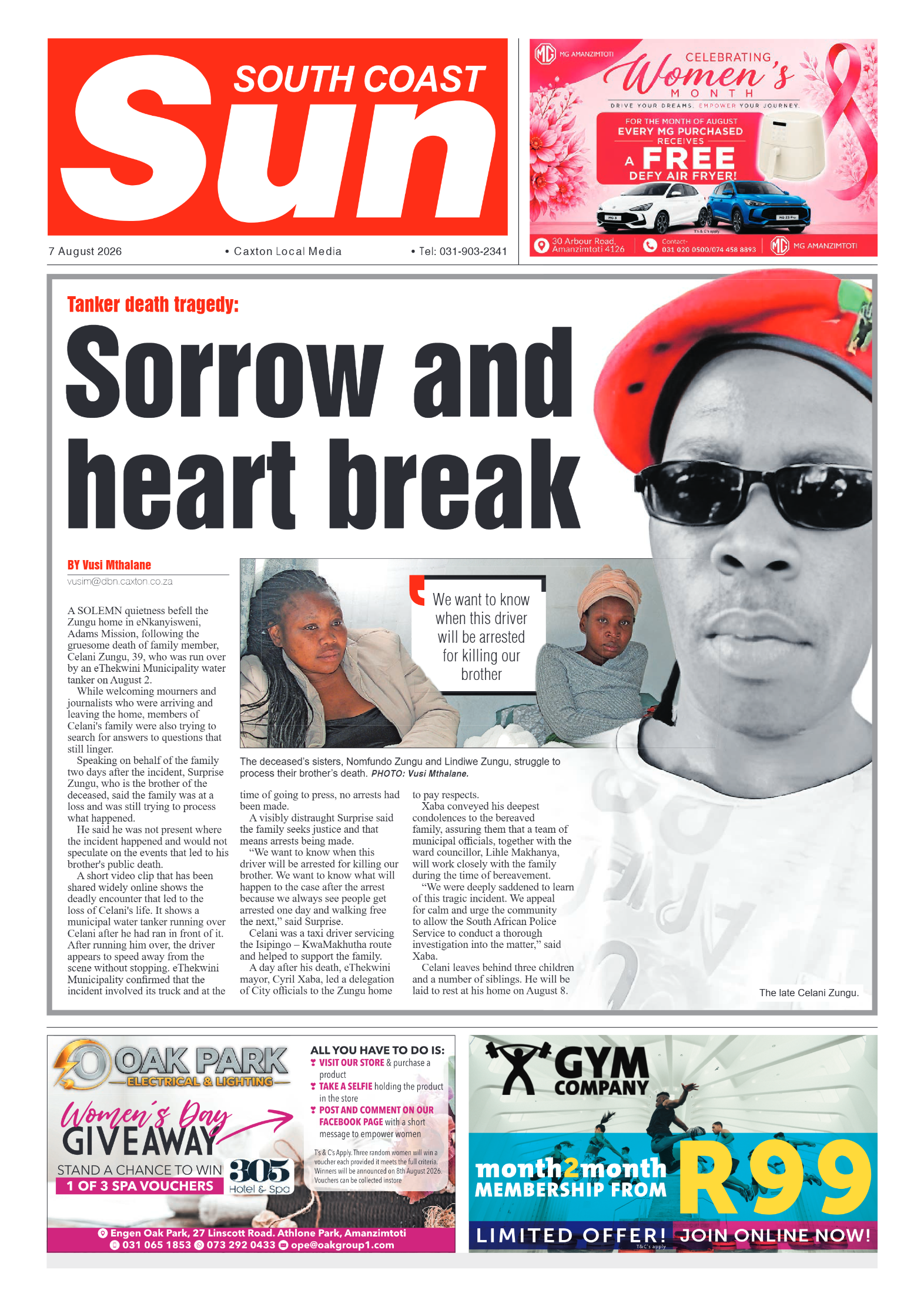 South Coast Sun 07 August 2026 page 1