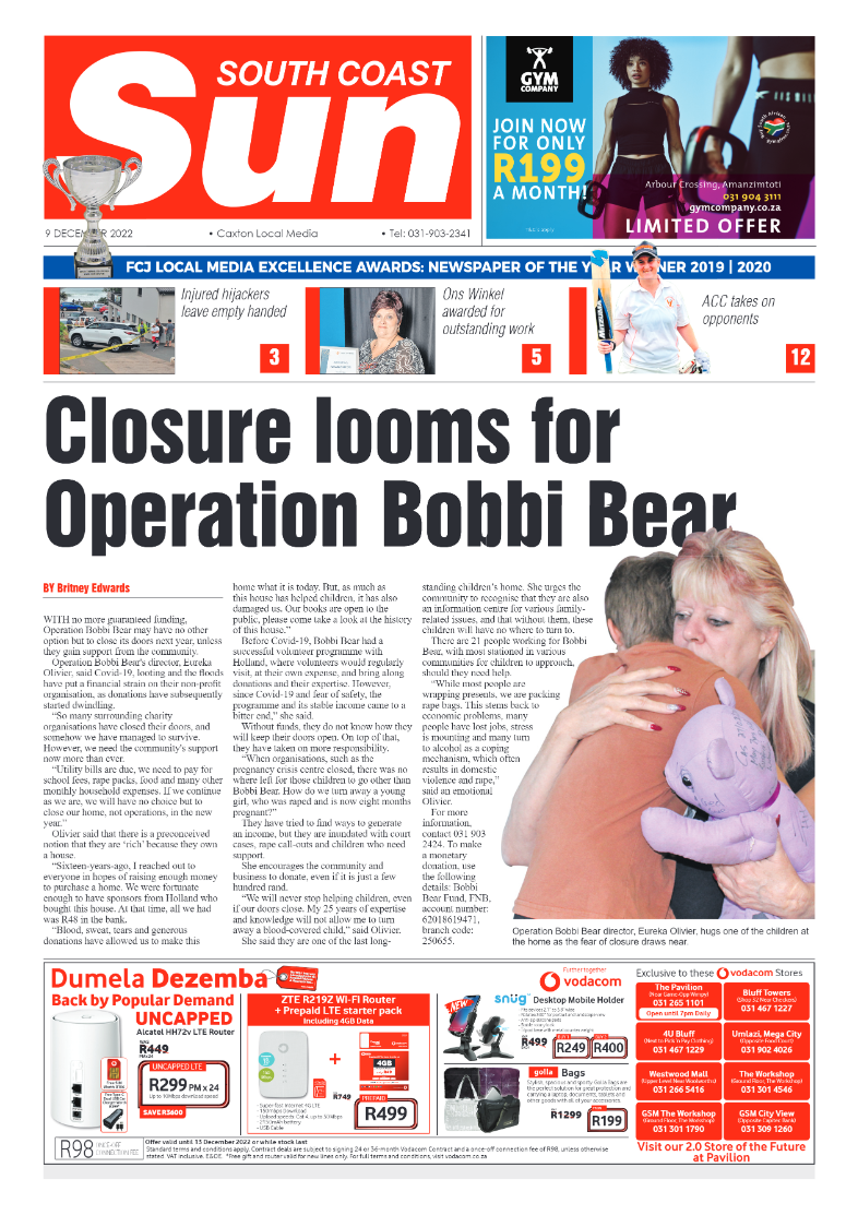 South Coast Sun 09 December 2022 page 1