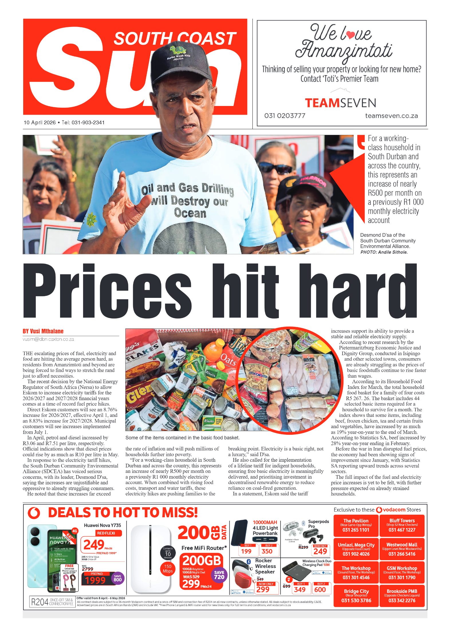 South Coast Sun 10 April 2026 page 1