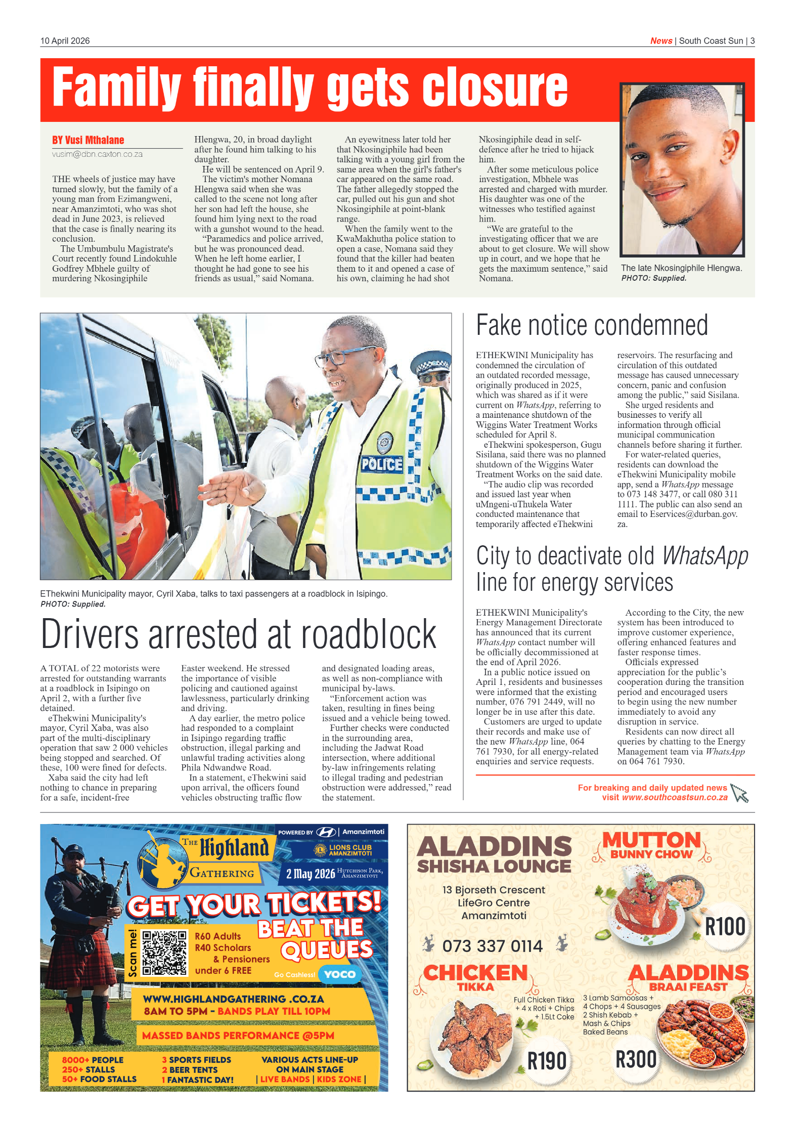 South Coast Sun 10 April 2026 page 3