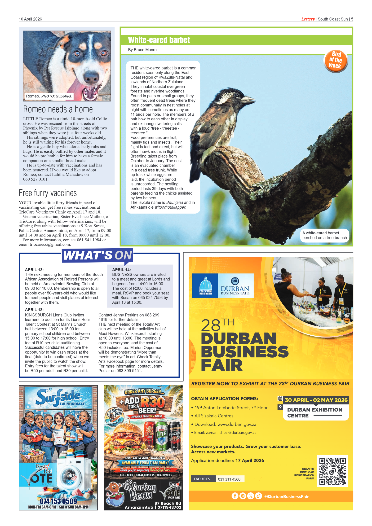 South Coast Sun 10 April 2026 page 5