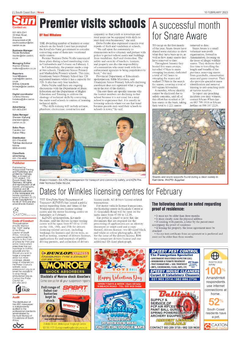 South Coast Sun 10 February 2023 page 2