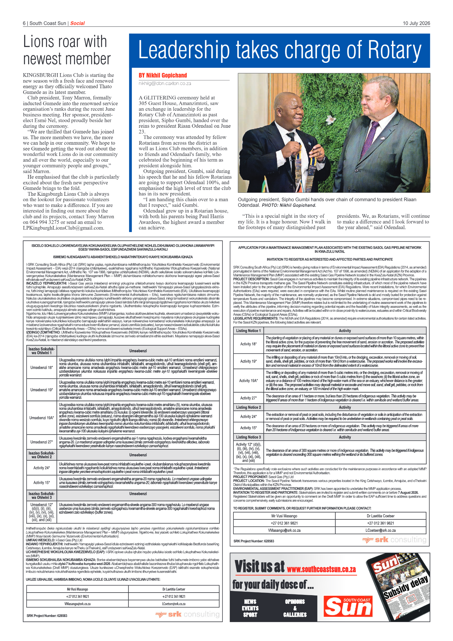 South Coast Sun 10 July 2026 page 6