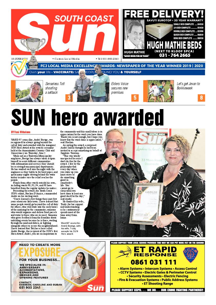 South Coast Sun 10 June 2022 page 1