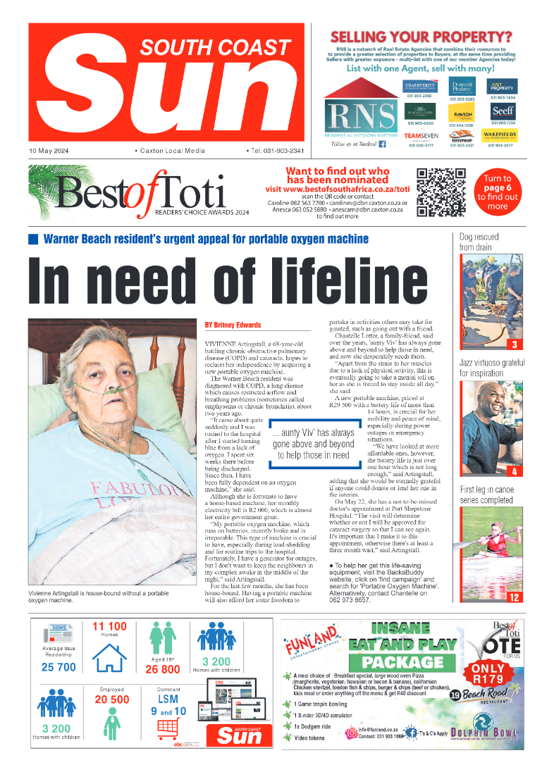 South Coast Sun 10 May 2024 page 1