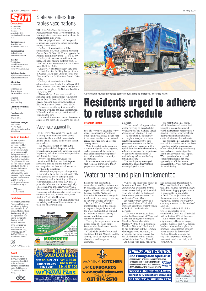 South Coast Sun 10 May 2024 page 2