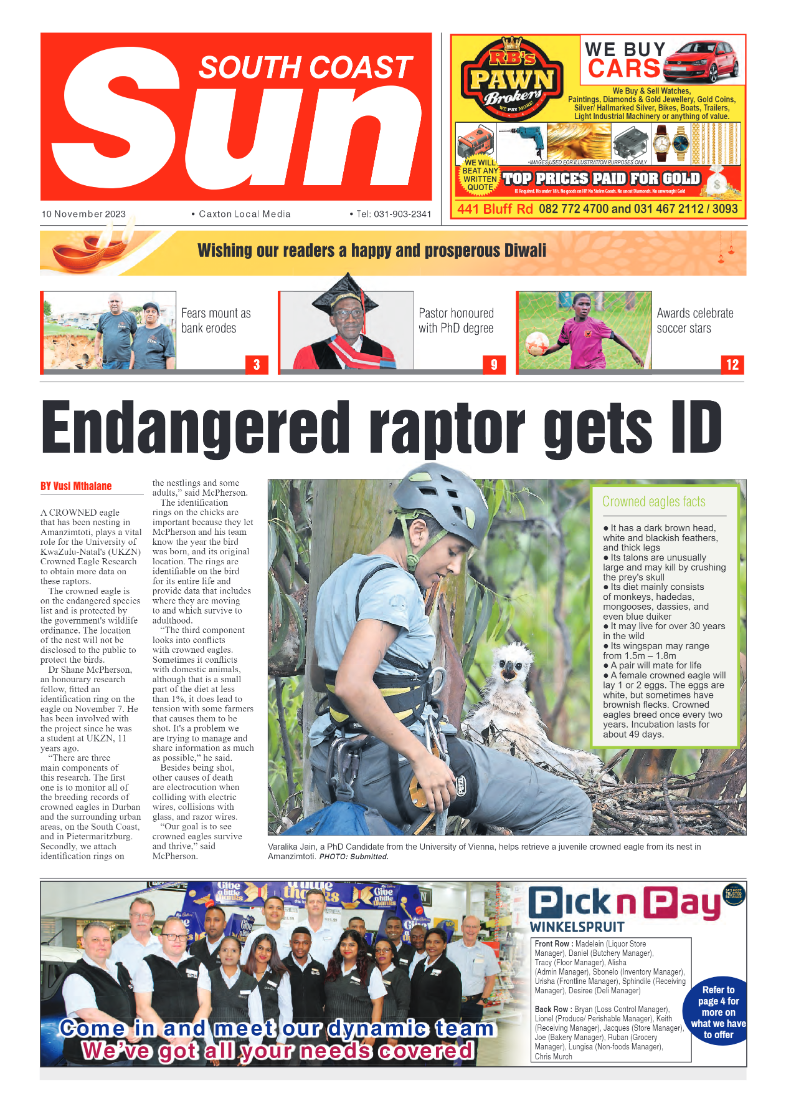 South Coast Sun 10 November 2023 page 1
