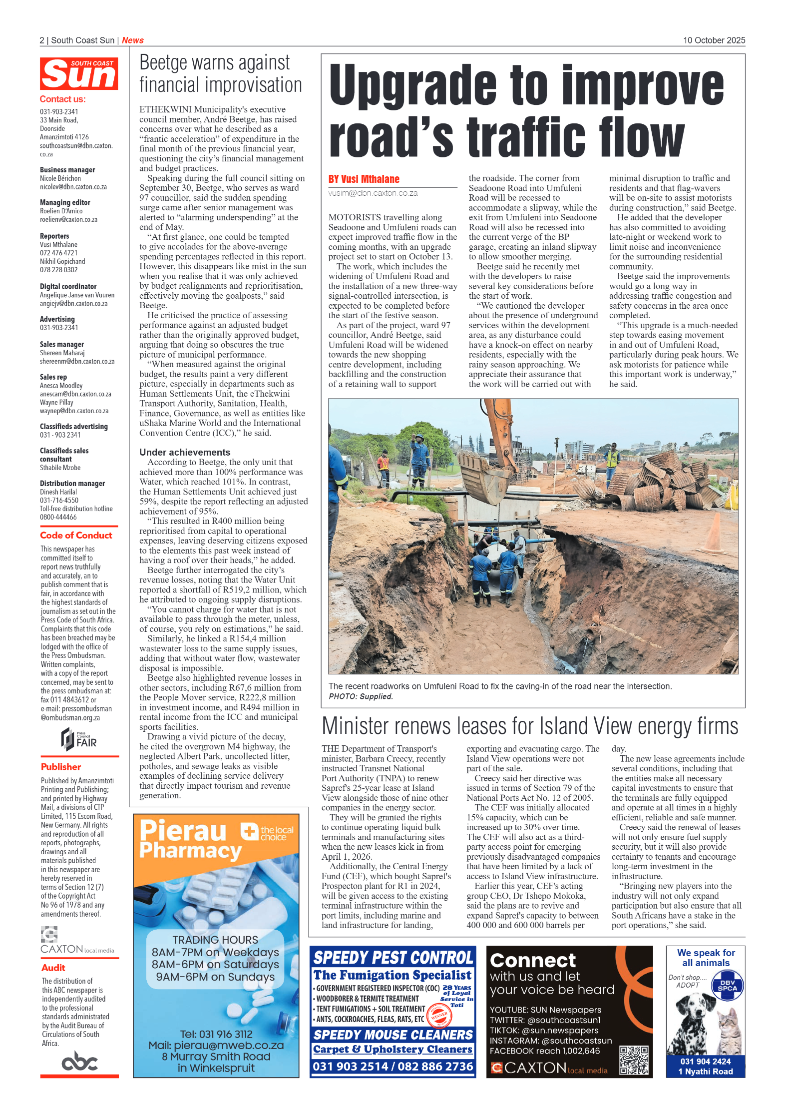 South Coast Sun 10 October 2025 page 2