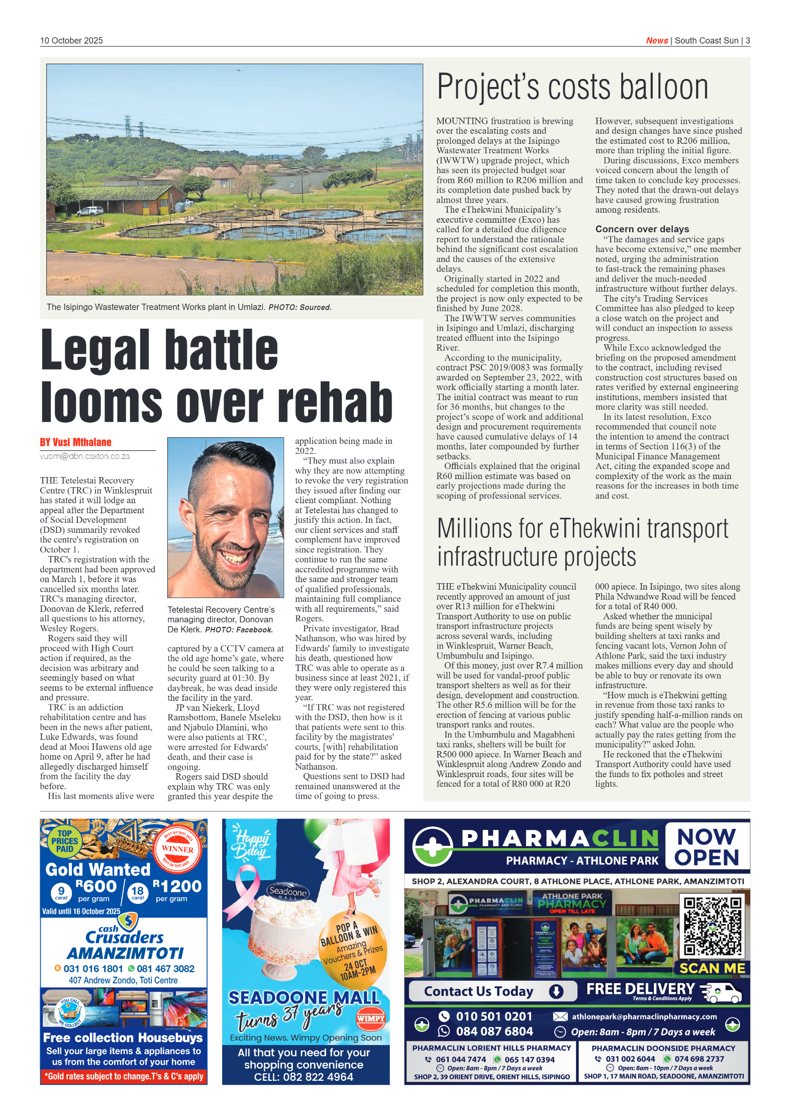 South Coast Sun 10 October 2025 page 3