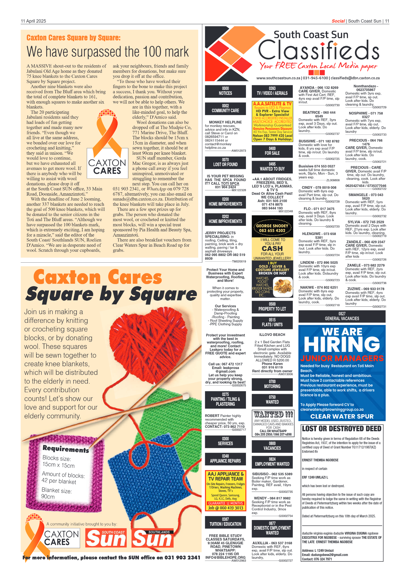 South Coast Sun 11 April 2025 page 11