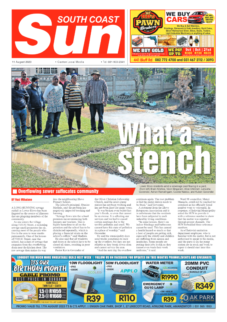 South Coast Sun 11 August 2023 page 1