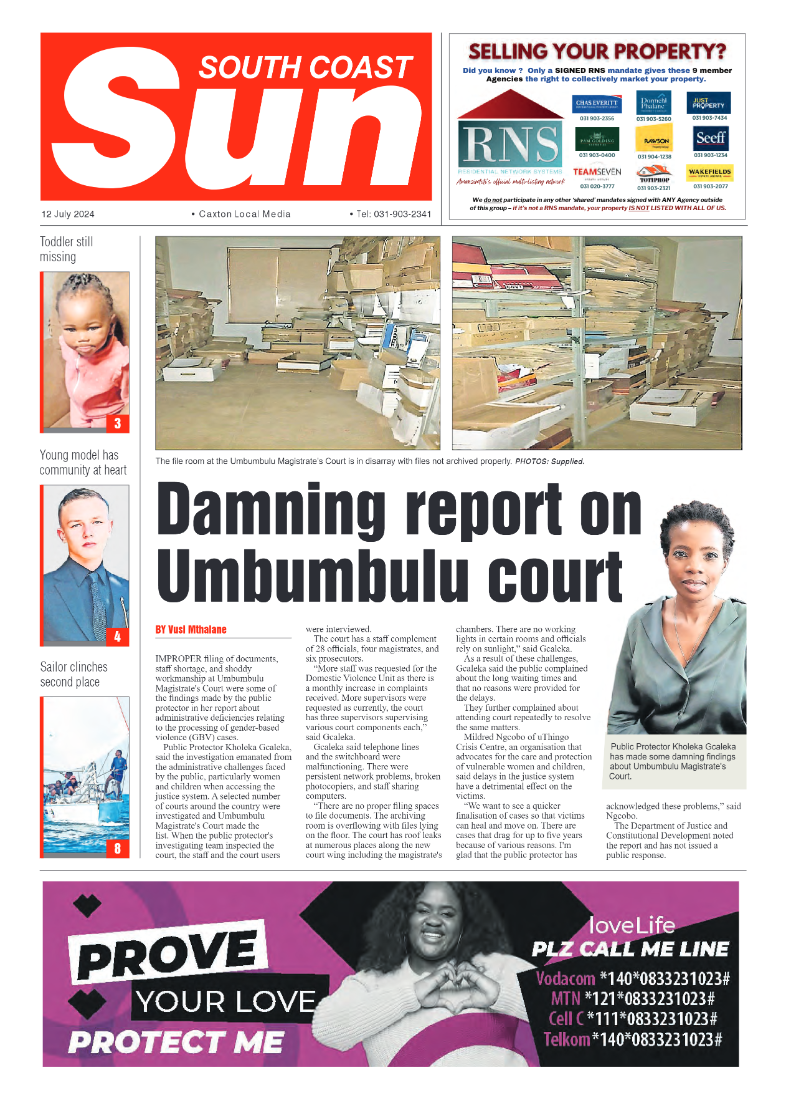 South Coast Sun 12 July 2024 page 1