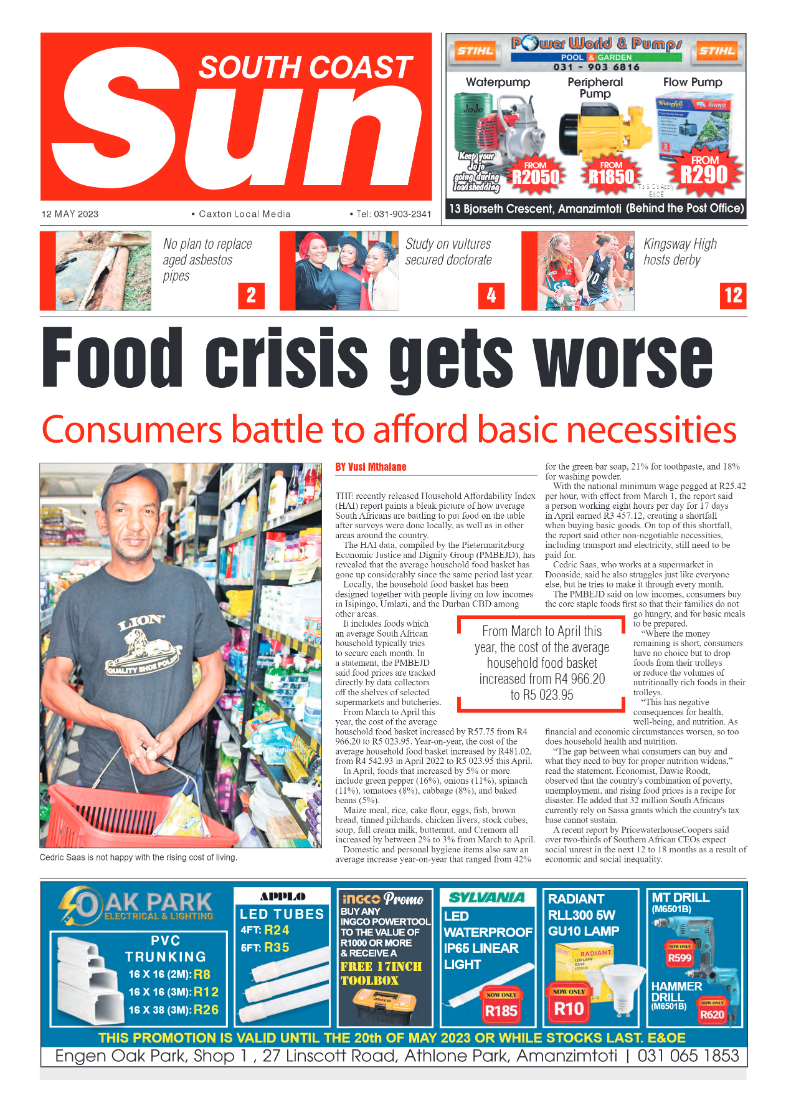 South Coast Sun 12 May 2023 page 1