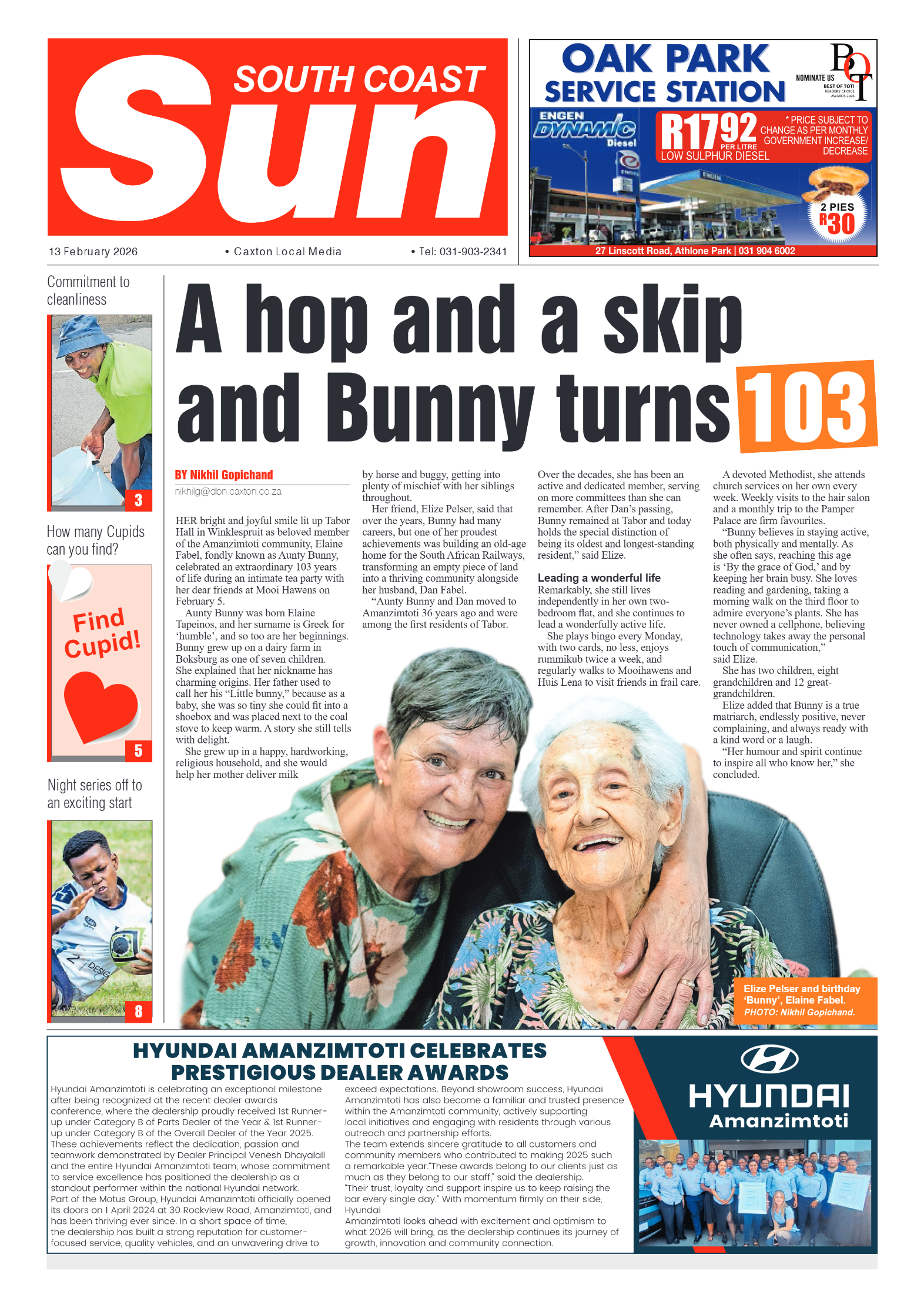 South Coast Sun 13 February 2026 page 1