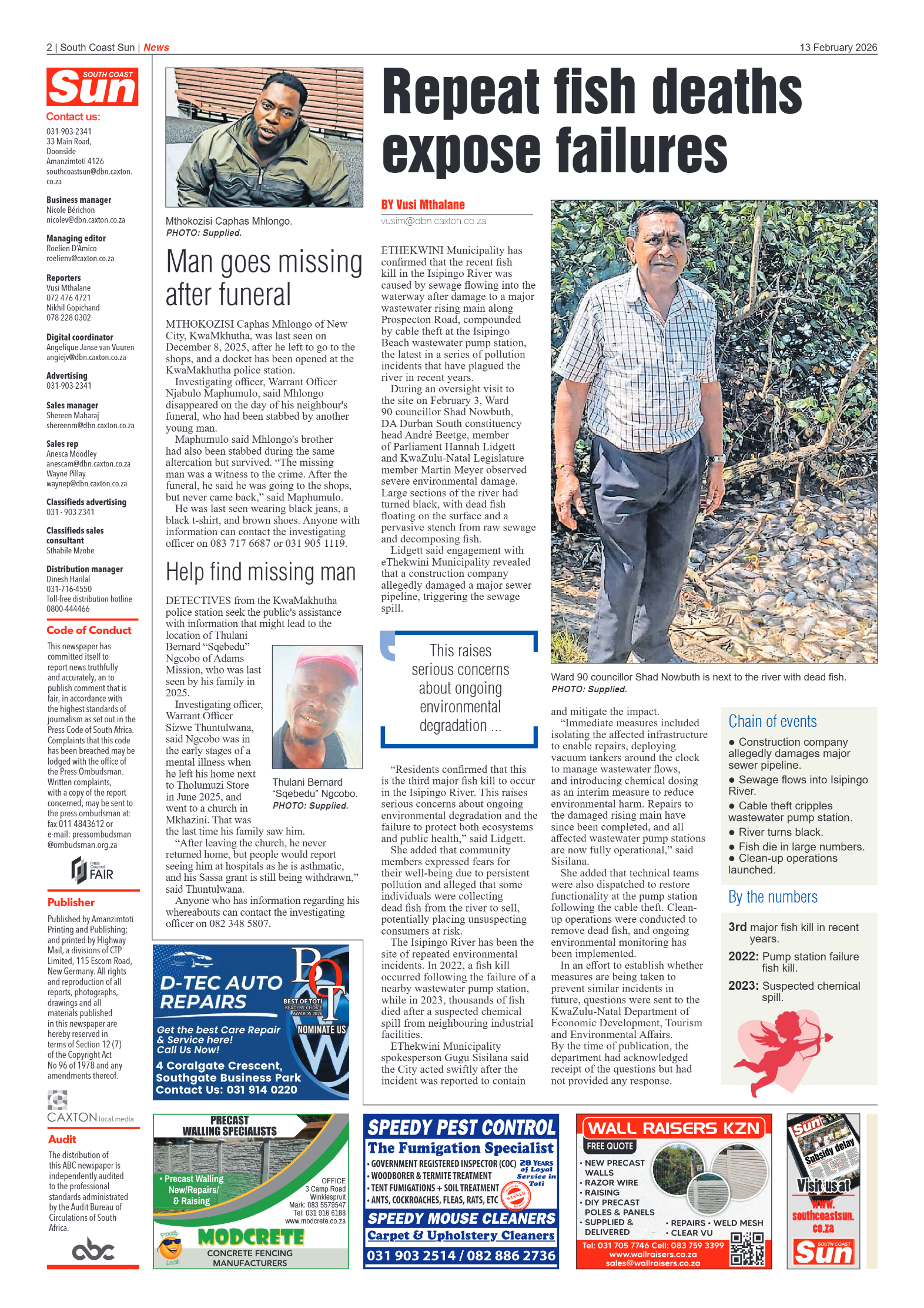 South Coast Sun 13 February 2026 page 2