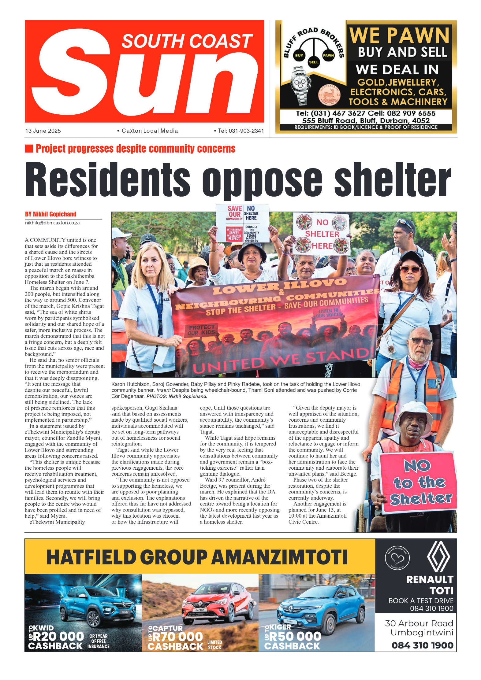 South Coast Sun 13 June 2025 page 1