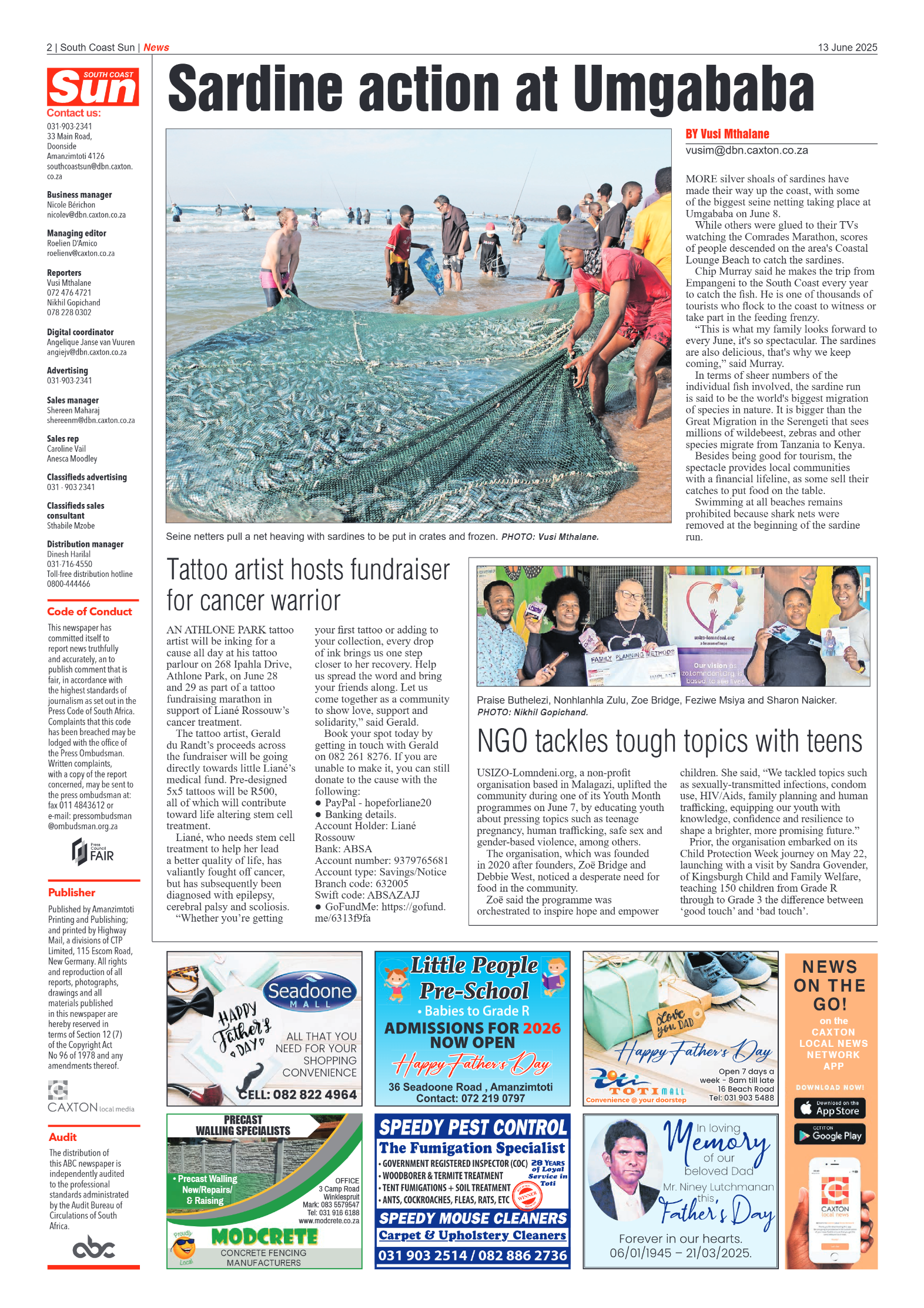 South Coast Sun 13 June 2025 page 2