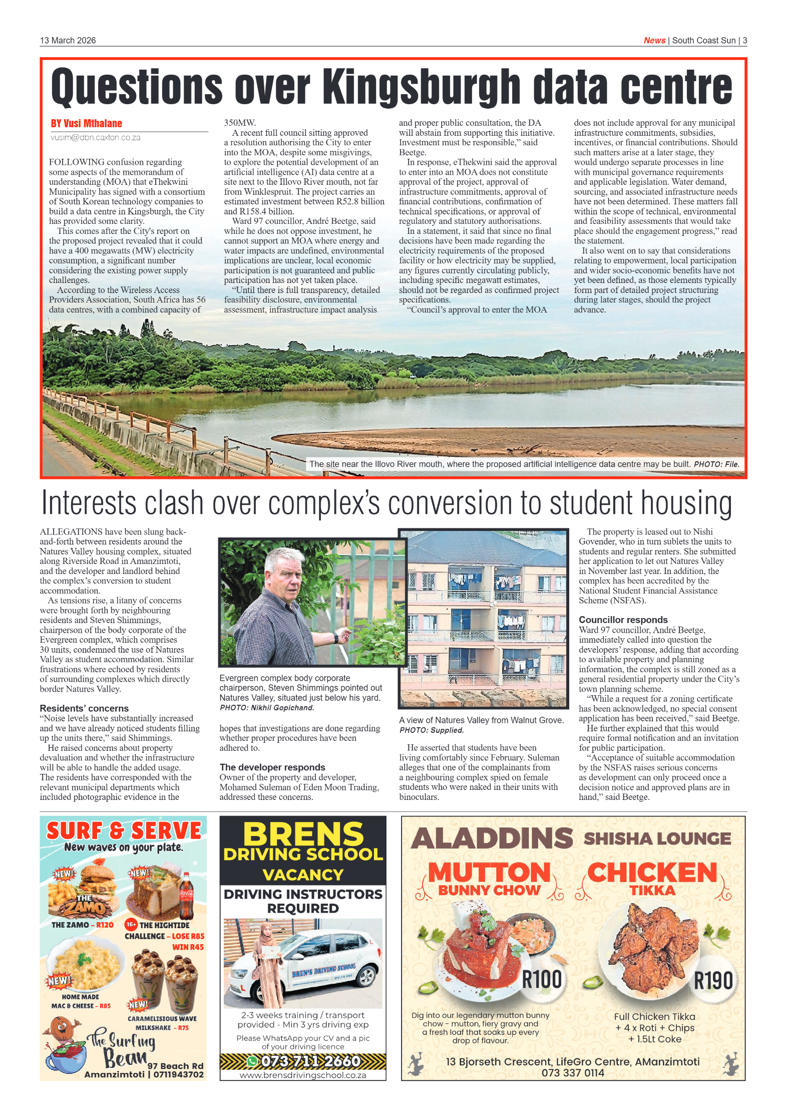 South Coast Sun 13 March 2026 page 3