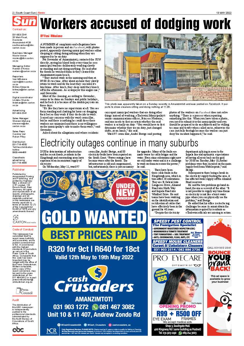 South Coast Sun 13 May 2022 page 2
