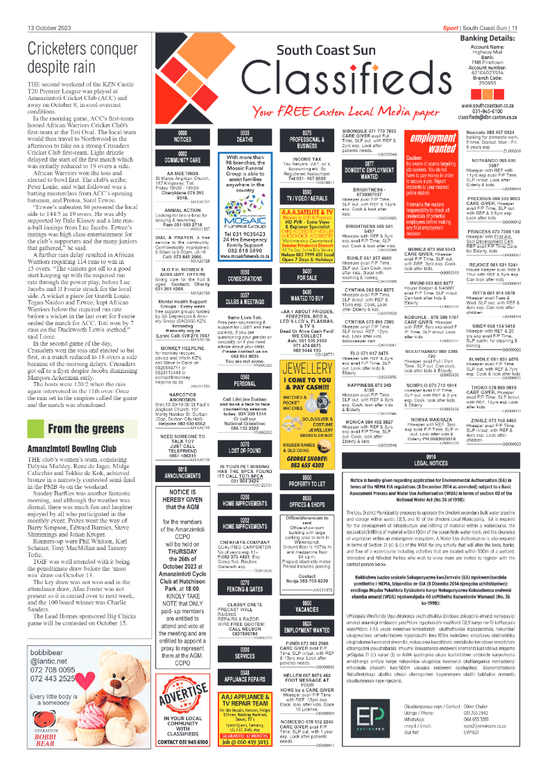 South Coast Sun 13 October 2023 page 11