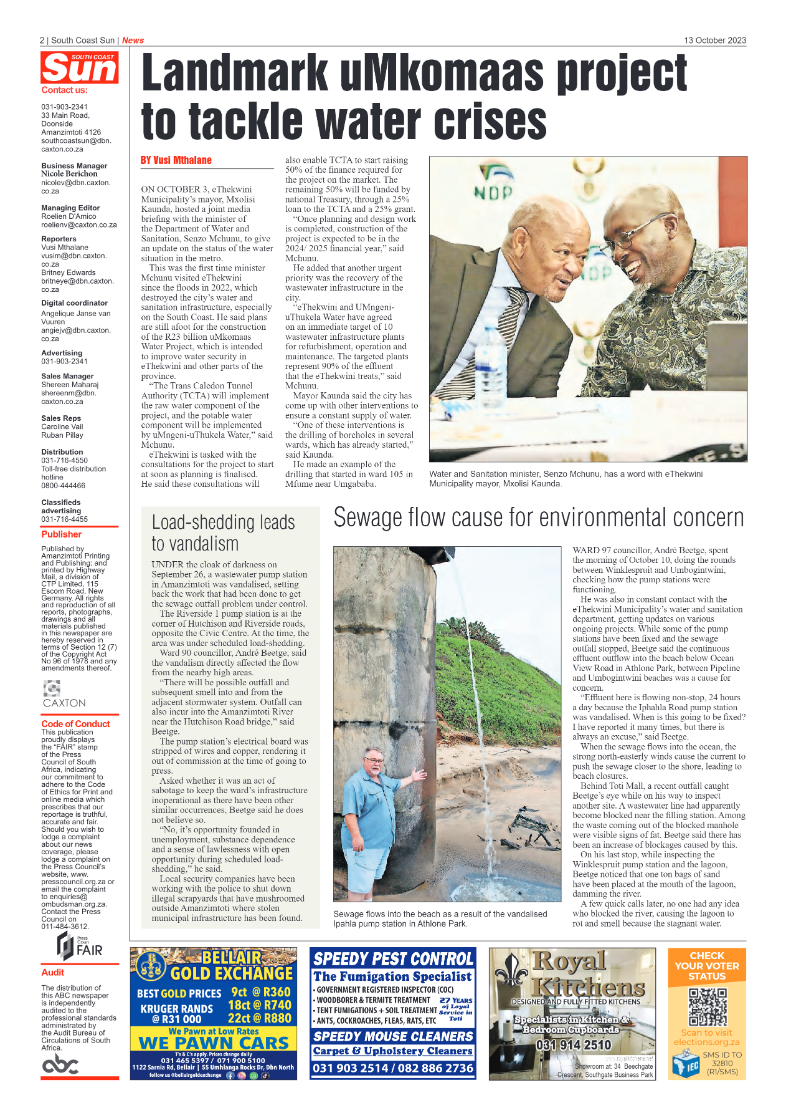 South Coast Sun 13 October 2023 page 2